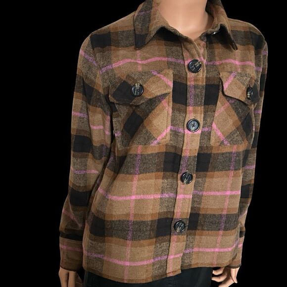 NWOT Steve Madden Shacket Women's M Casual Relaxed Fit Buffalo Plaid Outdoors - Picture 3 of 12